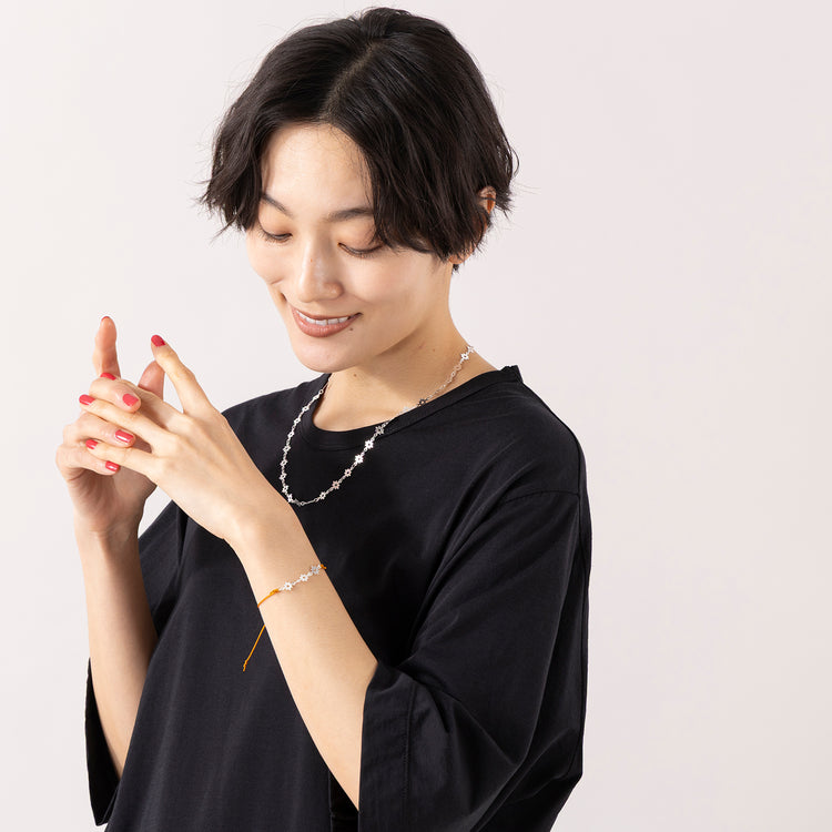 rapiécage | ラピエサージュ　フラワープレートコードブレス