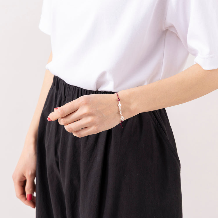 rapiécage | ラピエサージュ　フラワープレートコードブレス