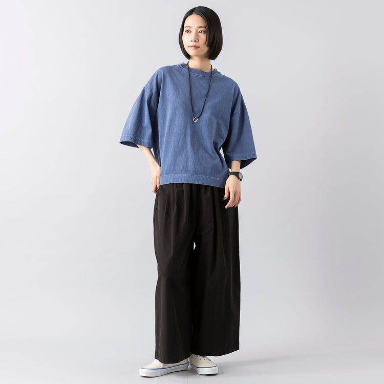 モデル身長165cm,HeavenlyのCotton Typewriter Waist Tuck Wide Pants|OMCCのRound Shoulder|rapiécageの3wayビーズネックレス＆グラスホルダー,https://market.e-begin.jp/products/dlt_hvr0756s_lala|https://market.e-begin.jp/products/ser_omc0622s_lala|https://market.e-begin.jp/products/rdx_rpc0763s_lala