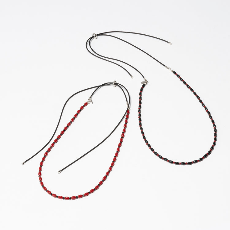 rapiécage | ラピエサージュ　ビーズ＆コードスライドネックレス