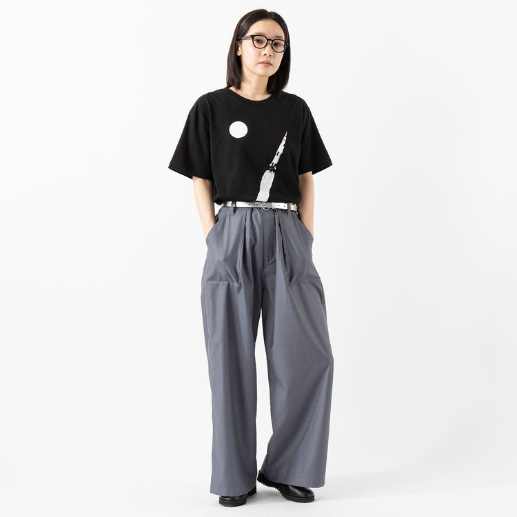 モデル身長163cm,SPACE SOUVENIRのTo the moon again Tee,https://market.e-begin.jp/products/rid_ssv0474u_lala