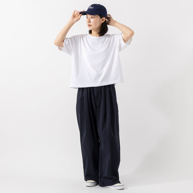モデル身長163cm,seesetのACTIVE S/S TEE|TUTIE.の接触冷感天竺テーパードパンツ|rapiécageの後ろ姿もきれいなスライドチェーンコインネックレス,https://market.e-begin.jp/products/tka_sst0495u_lala|https://market.e-begin.jp/products/equ_tte0489u_lala|https://market.e-begin.jp/products/rdx_rpc1183n_lala