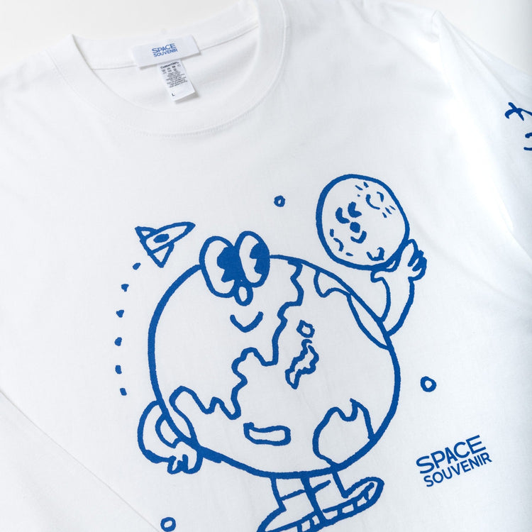 地球くん「友達は月」Long Tee WHITE