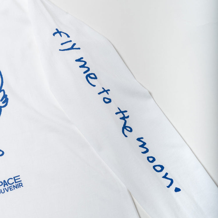地球くん「友達は月」Long Tee WHITE