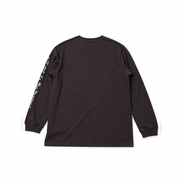 地球くん「友達は月」Long Tee CHARCOAL