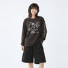 地球くん「友達は月」Long Tee CHARCOAL