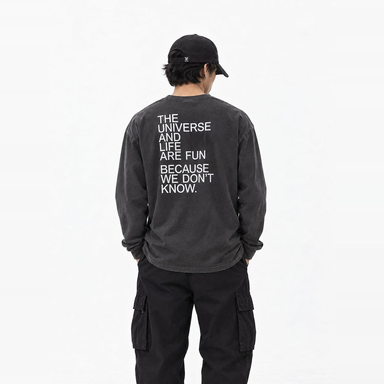 LIFE Long Tee VINTAGE BLACK