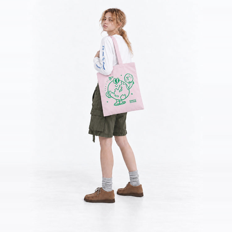 地球くん「友達は月」Tote LIGHT PINK