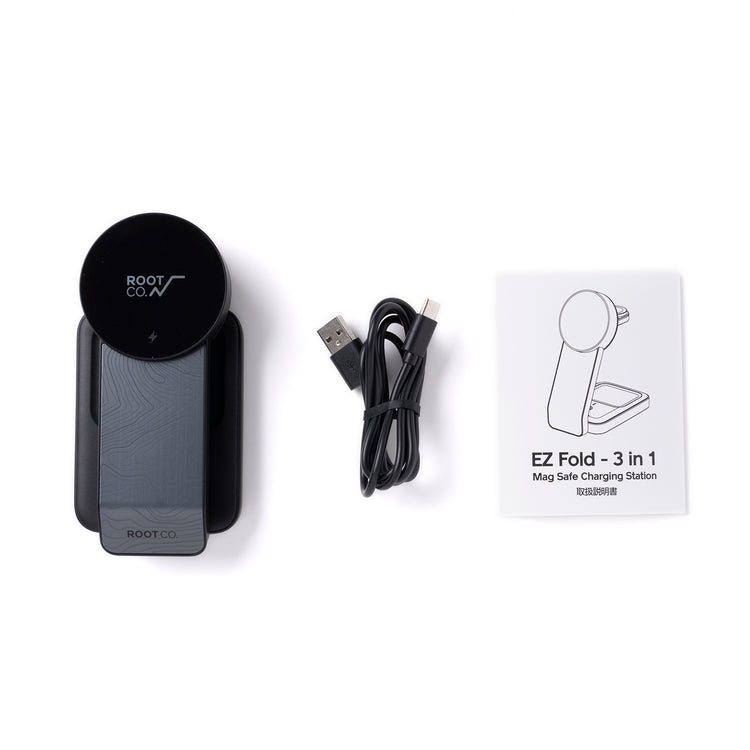 ROOT CO. | ルート　PLAY EZ Fold - 3 in 1 Mag Safe Charging Station (ブラック)