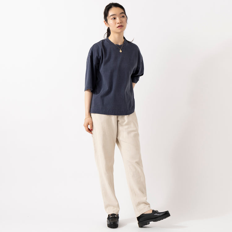 モデル身長165cm,HEAVENLYのLinen Frenchsleeve Wide Shirt|GENUINSのMALLORCA H2O,https://market.e-begin.jp/products/dlt_hvr0400u_lala|https://market.e-begin.jp/products/boa_gns0298u_lala