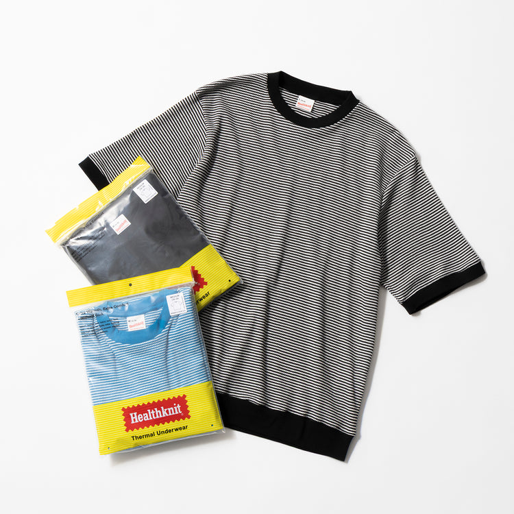 Healthknit | ヘルスニット　ベーシックワッフル リブヘムクルーネック 半袖