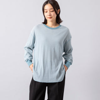 Healthknit | ヘルスニット　ベーシックワッフル 裾ラウンド クルーネック長袖