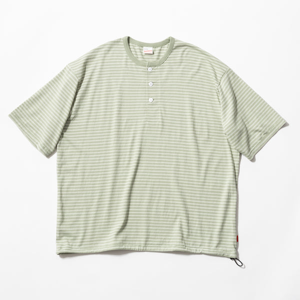 Healthknit | ヘルスニット クラシックボーダー ワイドヘンリーネック