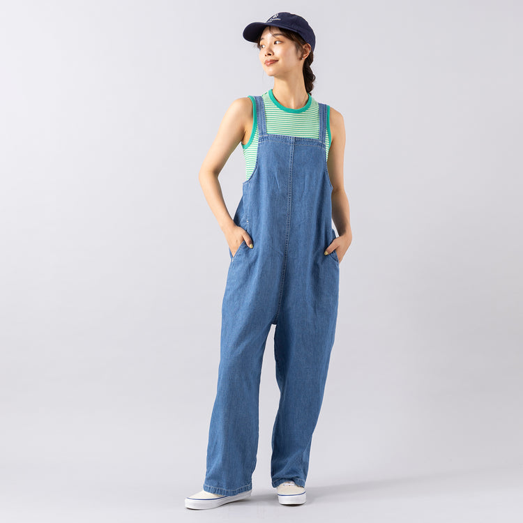 モデル身長165cm,Healthknitのマルチボーダーワッフル スリーブレス|PROGRESS RUNNING CLUBのBADGE Logo Cap,https://market.e-begin.jp/products/she_hea0805s_lala|https://market.e-begin.jp/products/gra_pgr0248r_lala