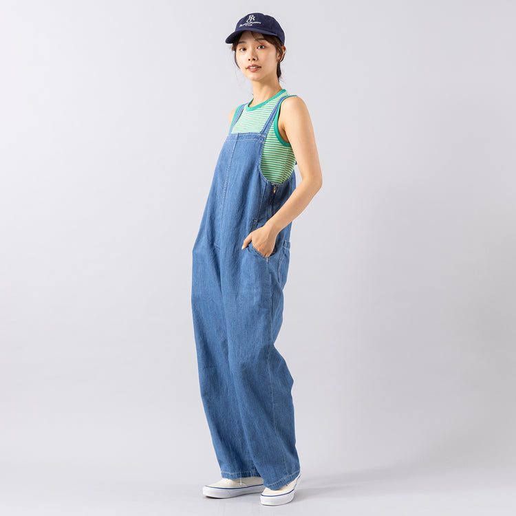 モデル身長165cm,Healthknitのマルチボーダーワッフル スリーブレス|PROGRESS RUNNING CLUBのBADGE Logo Cap,https://market.e-begin.jp/products/she_hea0805s_lala|https://market.e-begin.jp/products/gra_pgr0248r_lala