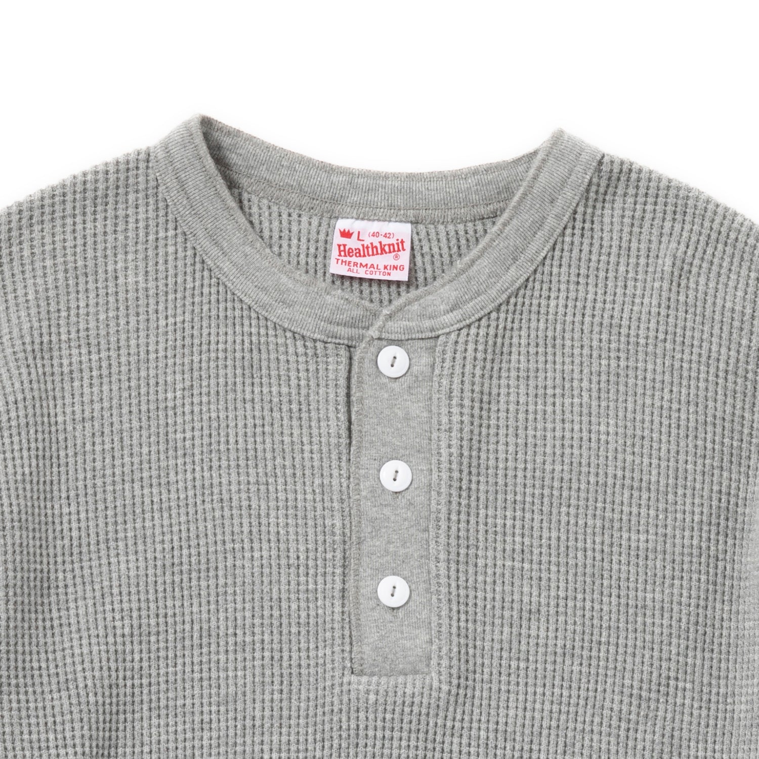 Healthknit | ヘルスニット サーマルキングワッフル ヘンリーネック長袖