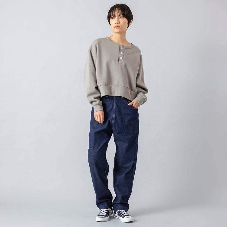 モデル身長163cm,グランマ ママ ドーターのDENIM SIDE ZIP PANTS ,https://market.e-begin.jp/products/tea_gmd0163l_lala