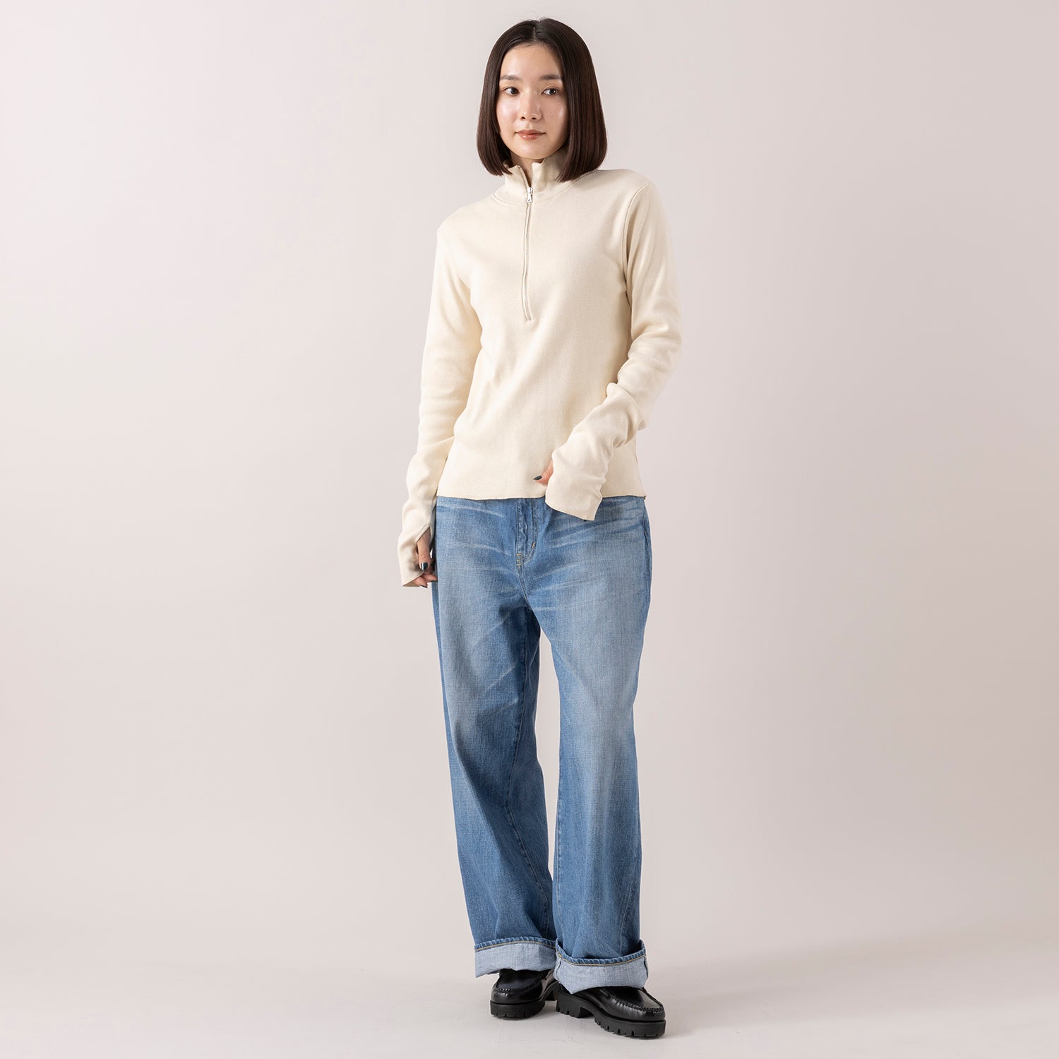 Healthknit | ヘルスニット クラシックフライス 長袖ハイネックハーフ