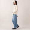 モデル身長163cm,Healthknitのクラシックフライス 長袖ハイネックハーフジップ|caquのFSワイドボーイズ,https://market.e-begin.jp/products/she_hea1192s_lala|https://market.e-begin.jp/products/tan_caq1164s_lala