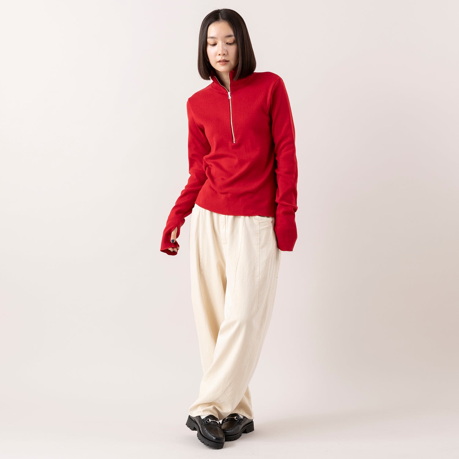 Healthknit | ヘルスニット クラシックフライス 長袖ハイネックハーフ