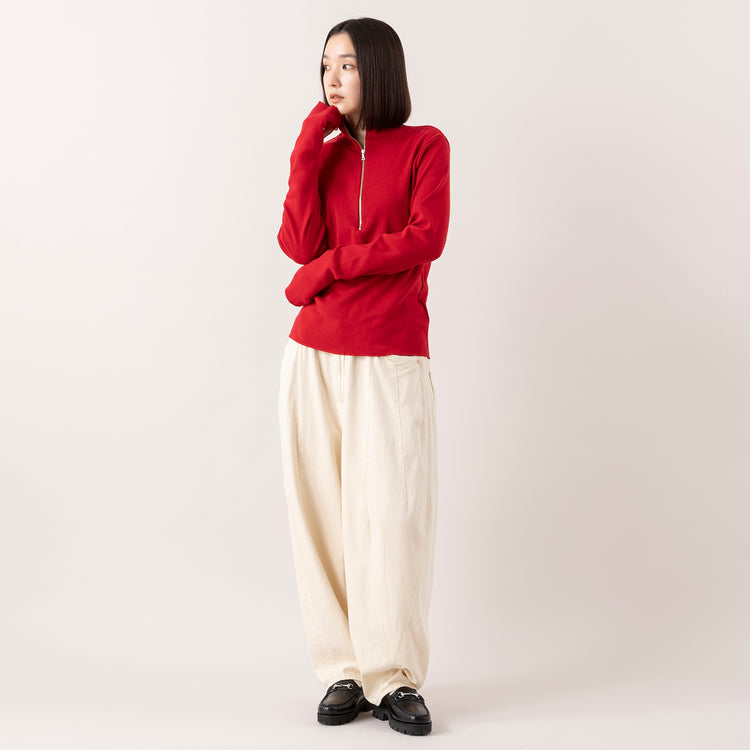 モデル身長163cm,Healthknitのクラシックフライス 長袖ハイネックハーフジップ|RNA-Nのコックさんの5ポケットパンツ,https://market.e-begin.jp/products/she_hea1192s_lala|https://market.e-begin.jp/products/tky_rnn1181s_lala