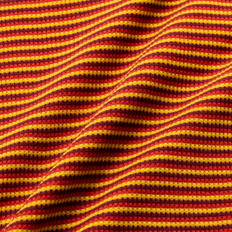 Healthknit | ヘルスニット　マルチボーダーワッフル ヘンリーネック長袖