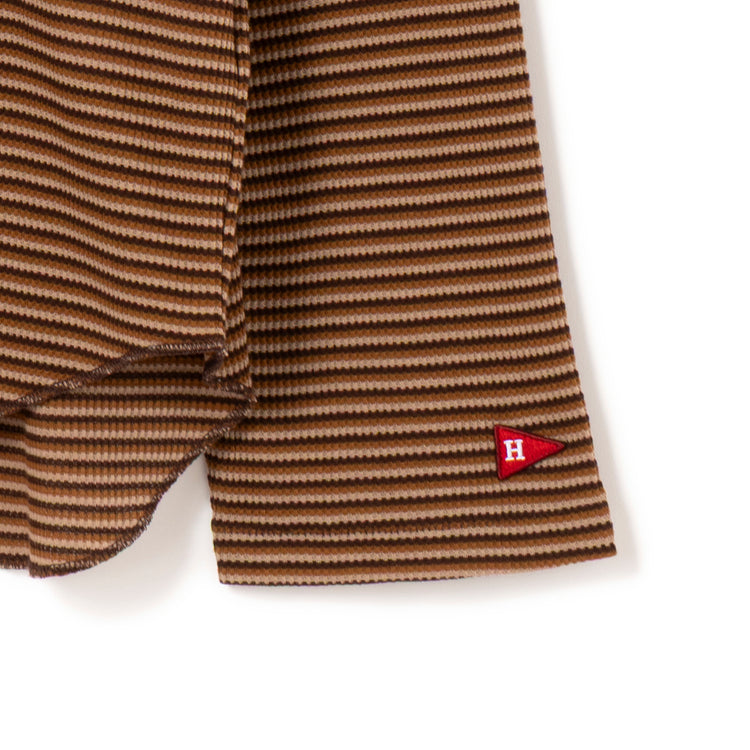 Healthknit | ヘルスニット　マルチボーダーワッフル ヘムラウンド クルーネック長袖