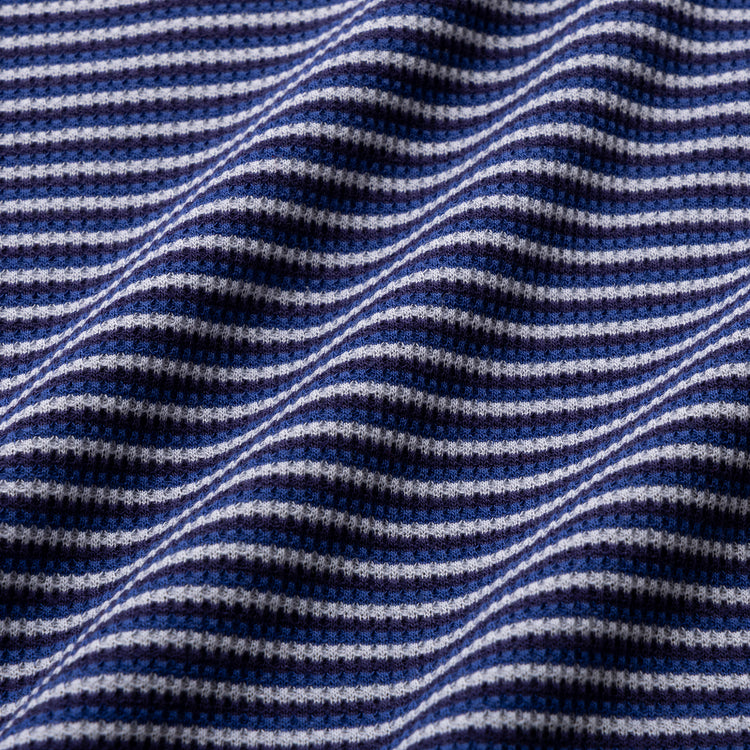 Healthknit | ヘルスニット　マルチボーダーワッフル ヘムラウンド クルーネック長袖