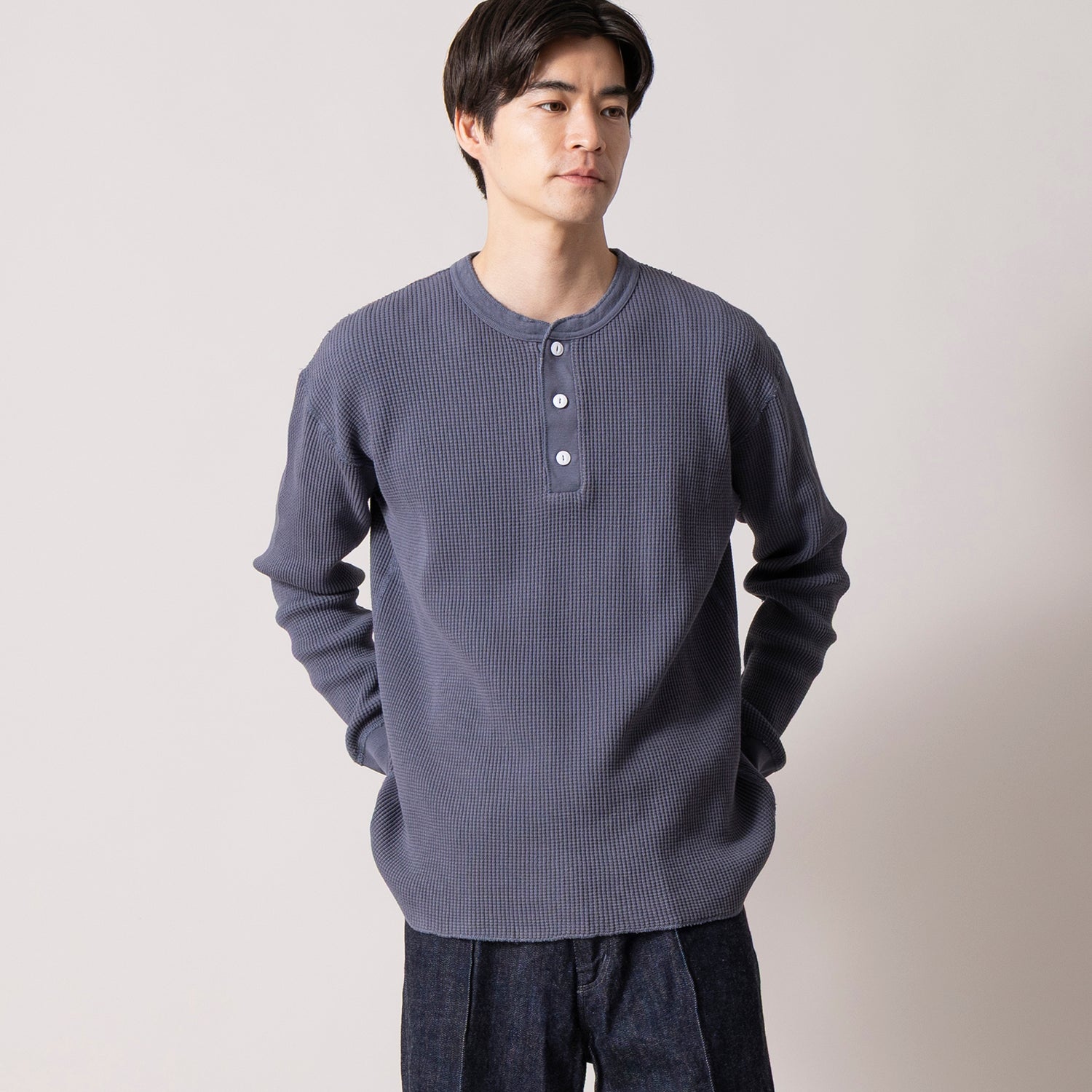 Healthknit | ヘルスニット サーマルキングワッフル 【ピグメント染め