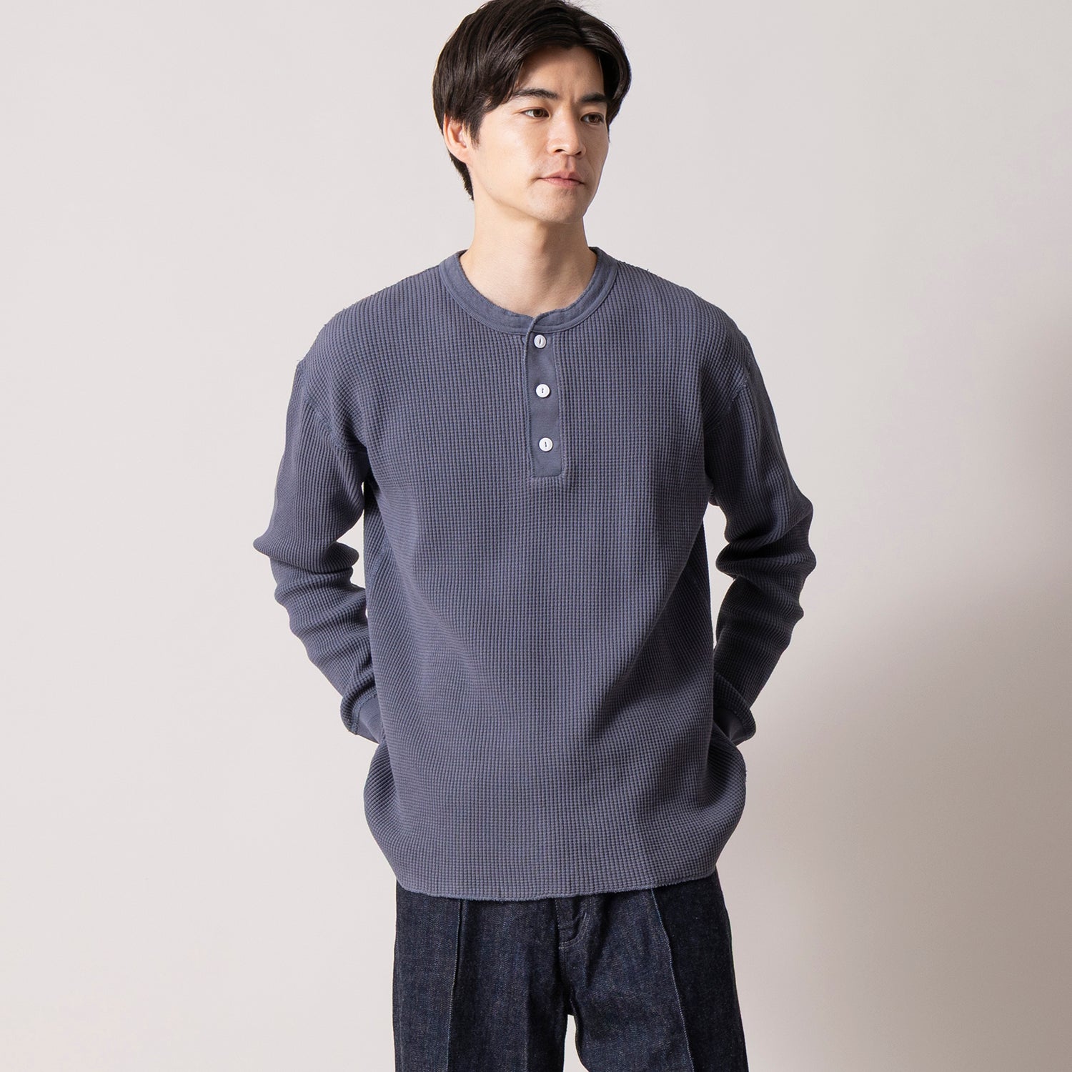 Healthknit | ヘルスニット サーマルキングワッフル 【ピグメント染め