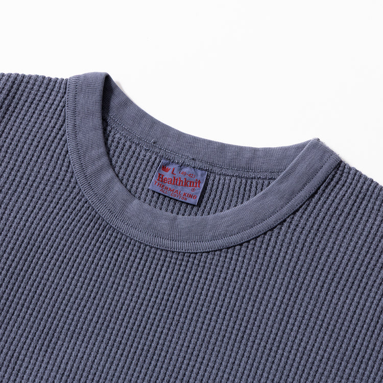 Healthknit | ヘルスニット　サーマルキングワッフル 【ピグメント染め】 クルーネック長袖