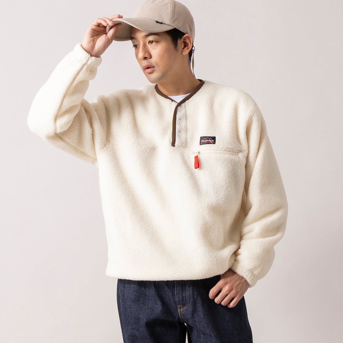 Bench. 【XS】フリース ボアジャケット アイボリー カラーネップ niko 