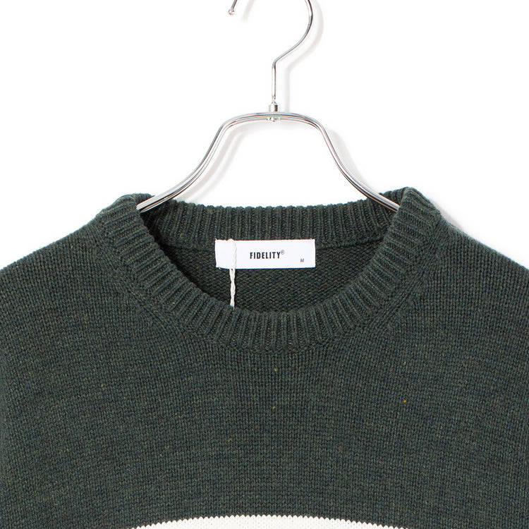 FIDELITY | フィデリティ　LAMB MIX CN PANEL KNIT CREW NECK