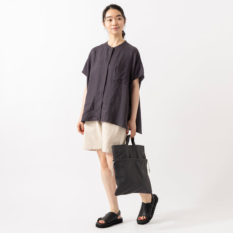 モデル身長163cm,HEAVENLYのLinen Frenchsleeve Wide Shirt|ROKXのTIDE ON SHORT|Organic handloomのSIENA,https://market.e-begin.jp/products/dlt_hvr0400u_lala|https://market.e-begin.jp/products/sct_rok0427u_lala|https://market.e-begin.jp/products/snk_tid0499u_lala|https://market.e-begin.jp/products/sed_ogh0418u_lala