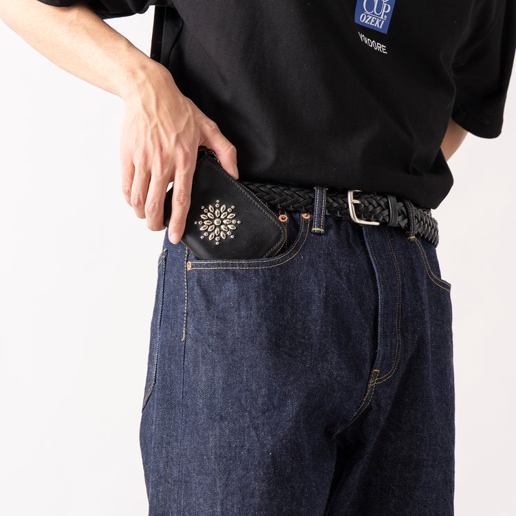 RE.ACT LEATHER WORKS | リアクトレザーワークス　STUDS L ZIP COMPACT WALLET