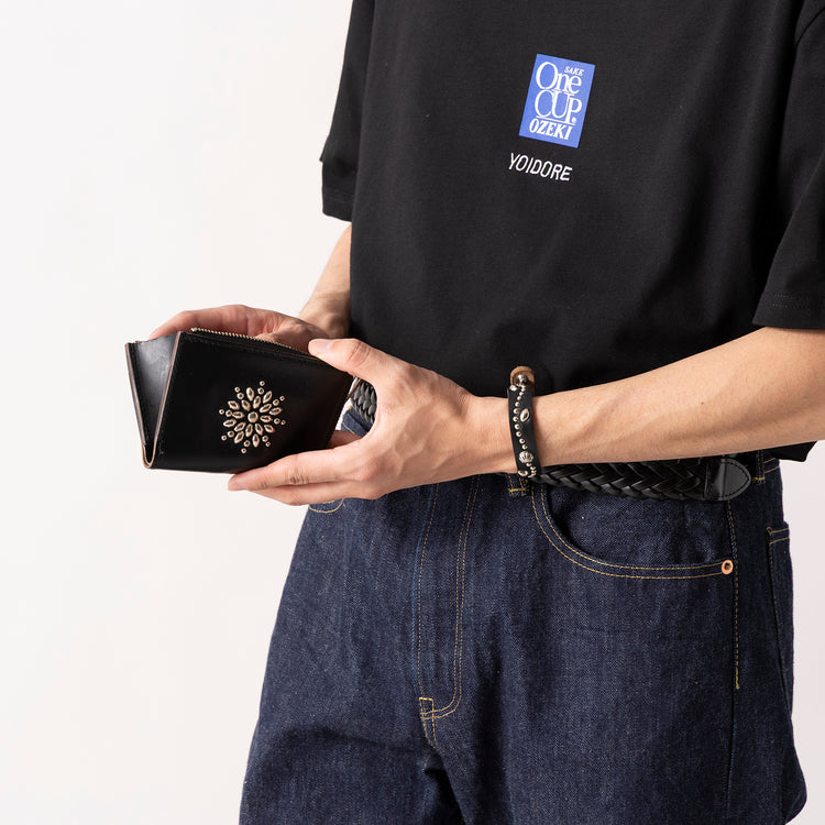 RE.ACT LEATHER WORKS | リアクトレザーワークス　STUDS L ZIP COMPACT WALLET