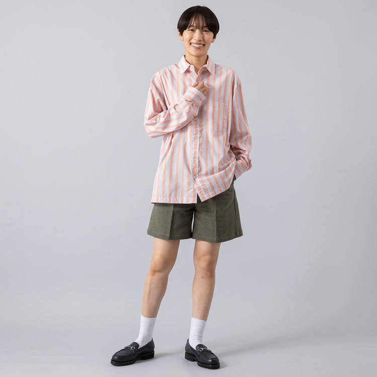 着用サイズ38 (モデル身長163cm),Atelier Mont KemmelのBOX SHIRT|Jalan Sriwijayaのネイビービットローファー VIBRAMソール,https://market.e-begin.jp/products/sta_amk0011r_lala|https://market.e-begin.jp/products/gmt_srw1032p_lala