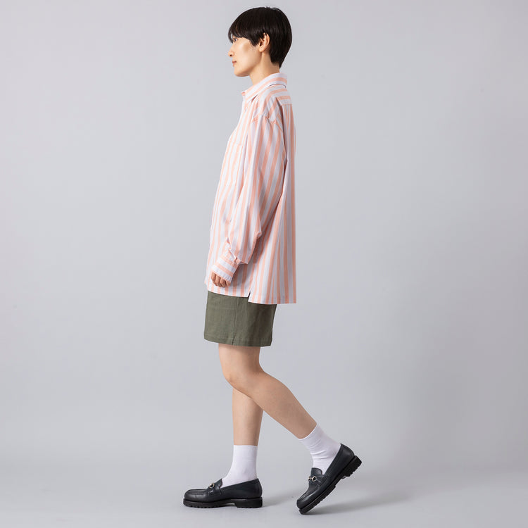 モデル身長163cm,Atelier Mont KemmelのCOTTON LINEN SHORT PANTS|Jalan Sriwijayaのネイビービットローファー VIBRAMソール,https://market.e-begin.jp/products/sta_amk0009r_lala|https://market.e-begin.jp/products/gmt_srw1032p_lala