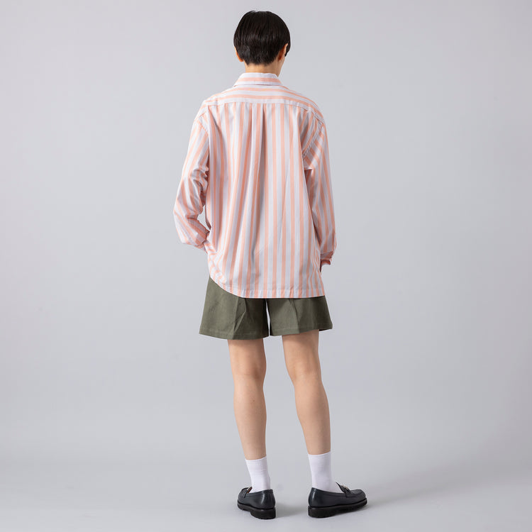 モデル身長163cm,Atelier Mont KemmelのCOTTON LINEN SHORT PANTS|Jalan Sriwijayaのネイビービットローファー VIBRAMソール,https://market.e-begin.jp/products/sta_amk0009r_lala|https://market.e-begin.jp/products/gmt_srw1032p_lala