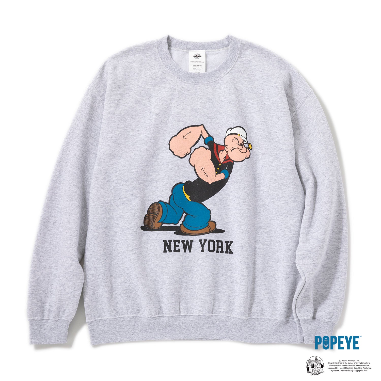 goodページ GOODWEAR | グッドウェア POPEYE PRINT CREW SWEAT