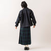モデル身長165cm,80/40 BY SKEVEの40inch SELVEDGE DENIM JK（INDIGO）|ARMY TWILL SANFORIZEDのBackJersey LS Tee Powder|Glen Fyneのチェックプリーツラップスカート|meri ja kuuのリブ先丸シルクコットンソックス,https://market.e-begin.jp/products/sta_ske0980s_lala|https://market.e-begin.jp/products/mul_amt1062s_lala|https://market.e-begin.jp/products/imx_glf0082r_lala|https://market.e-begin.jp/products/hpn_mjk1012s_lala