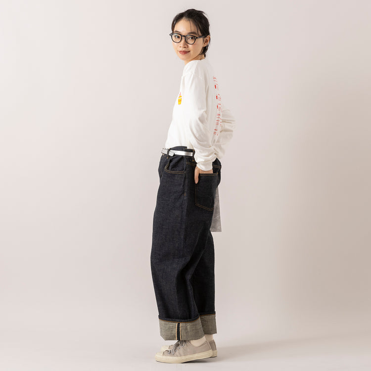 モデル身長165cm,BARNS OUTFITTERSのTUBE LS PT TEES PG|80/40 BY SKEVEの40inch SELVEDGE DENIM（INDIGO）|Moonstarのローバスケットヴィンテージグレー|rapiécageのベロアリボンチョーカーネックレス,https://market.e-begin.jp/products/tka_bof1020s_lala|https://market.e-begin.jp/products/sta_ske0981s_lala|https://market.e-begin.jp/products/mns_mns0286o_lala|https://market.e-begin.jp/products/rdx_rpc1017s_lala
