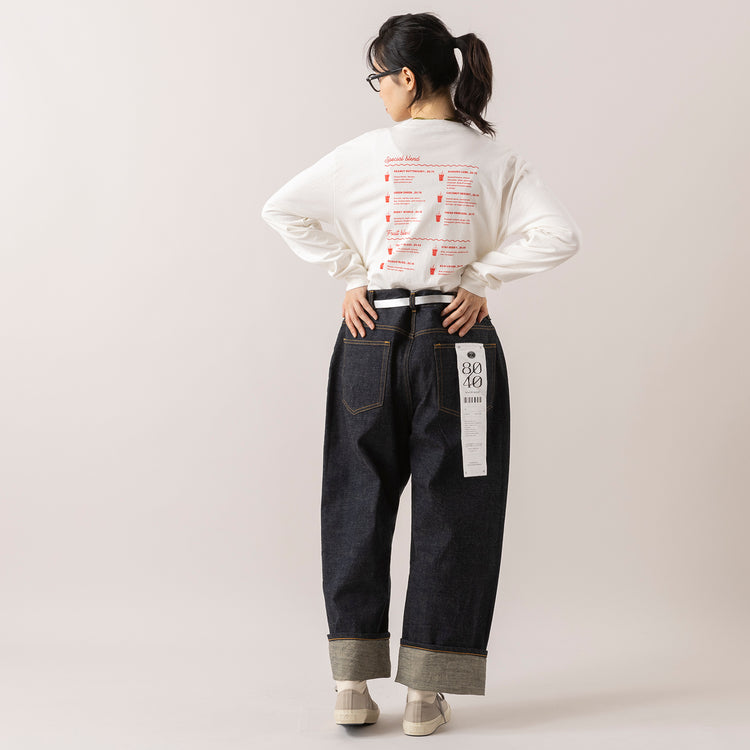 モデル身長165cm,BARNS OUTFITTERSのTUBE LS PT TEES PG|80/40 BY SKEVEの40inch SELVEDGE DENIM（INDIGO）|Moonstarのローバスケットヴィンテージグレー|rapiécageのベロアリボンチョーカーネックレス,https://market.e-begin.jp/products/tka_bof1020s_lala|https://market.e-begin.jp/products/sta_ske0981s_lala|https://market.e-begin.jp/products/mns_mns0286o_lala|https://market.e-begin.jp/products/rdx_rpc1017s_lala