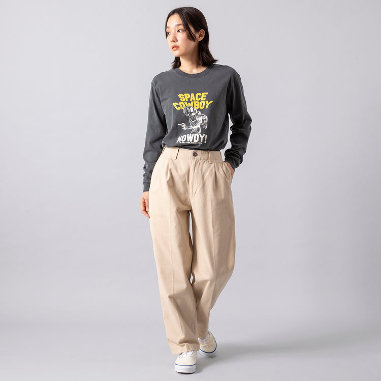 モデル身長163cm,BARNS OUTFITTERSのHOT-SHOT LS PT TEE SPACE COWBOY,https://market.e-begin.jp/products/tka_bof0639r_lala