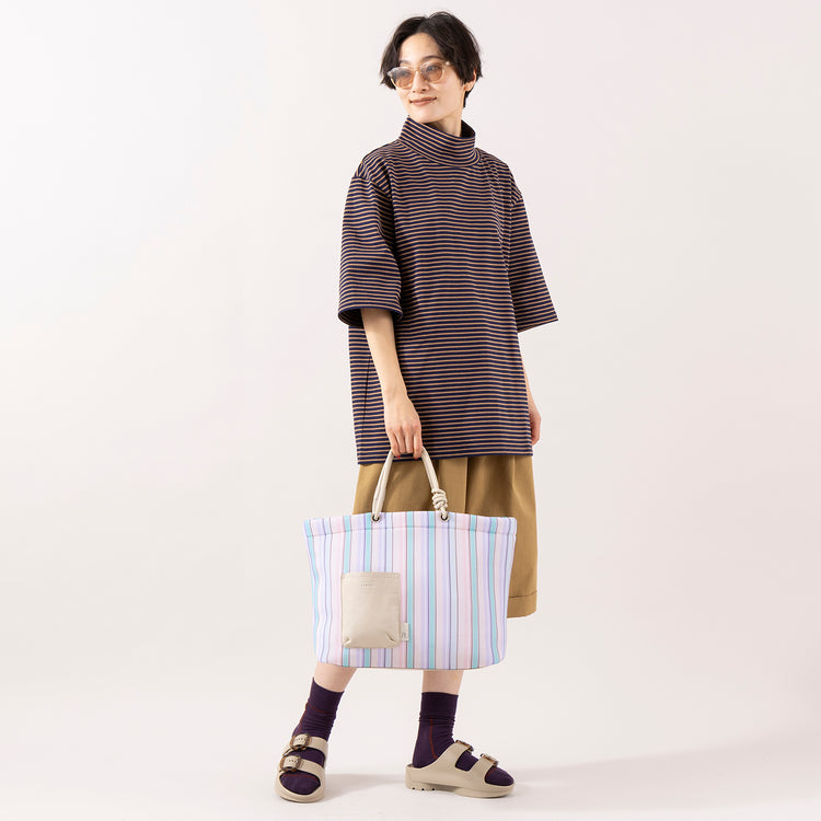 モデル身長 163cm,FIDELITYのモックネック五分袖バスクシャツ|HEAVENLYのCotton Twill Short Pants|CHICSTOCKSのLINE,https://market.e-begin.jp/products/imx_fdl0956m_lala|https://market.e-begin.jp/products/dlt_hvr0160u_lala|https://market.e-begin.jp/products/nod_chi0203f_lala