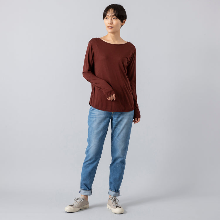 着用サイズ1 (モデル身長163cm),me.のflow cotton silk 2wayプルオーバー|Moonstarのローバスケットヴィンテージグレー,https://market.e-begin.jp/products/hpn_med0024r_lala|https://market.e-begin.jp/products/mns_mns0286o_lala