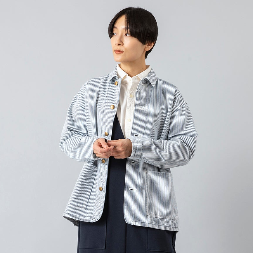 BARTACK ALLS ヒッコリーカバーオール caqu | サキュウ ヒッコリーカバーオール