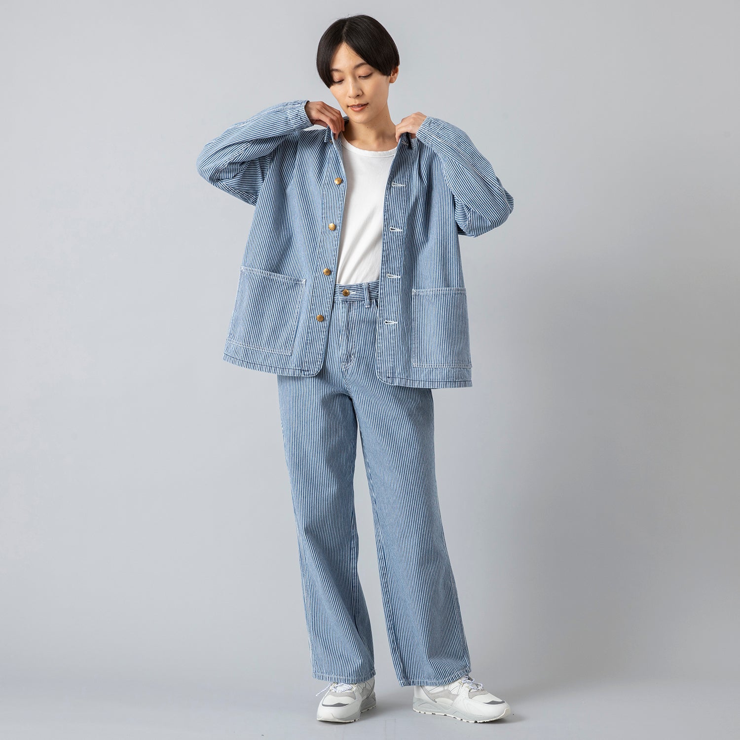 caqu | サキュウ ヒッコリーカバーオール