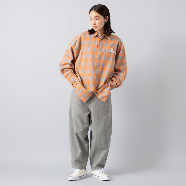 着用サイズ1 (モデル身長163cm),ddpのCHAIN STITCH FLANNEL SHIRTS,https://market.e-begin.jp/products/mif_ddp0221r_lala