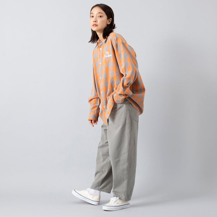 着用サイズ1 (モデル身長163cm),ddpのCHAIN STITCH FLANNEL SHIRTS,https://market.e-begin.jp/products/mif_ddp0221r_lala